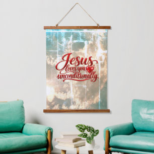 His love is Unconditional Hanging Tapestry