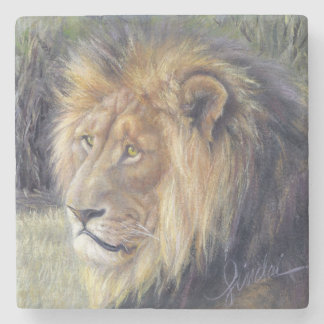 "His Majesty" Lion Stone Coaster