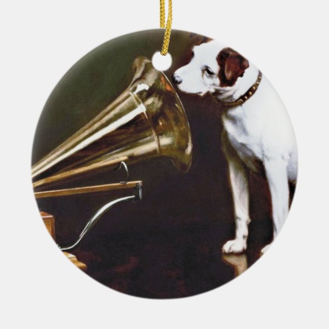 His Master's Voice Nipper The Dog Ceramic Tree Decoration (Front)
