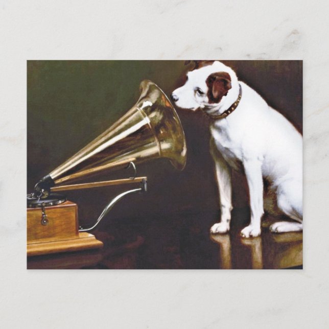 His Master's Voice Nipper The Dog Postcard (Front)