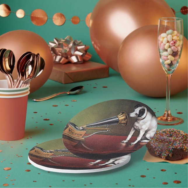 His Master's Voice Vintage Colour Paper Plate (Multi)