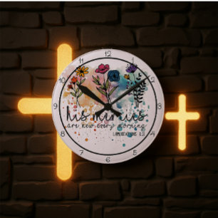 His Mercies Are New Every Morning Art Round Clock