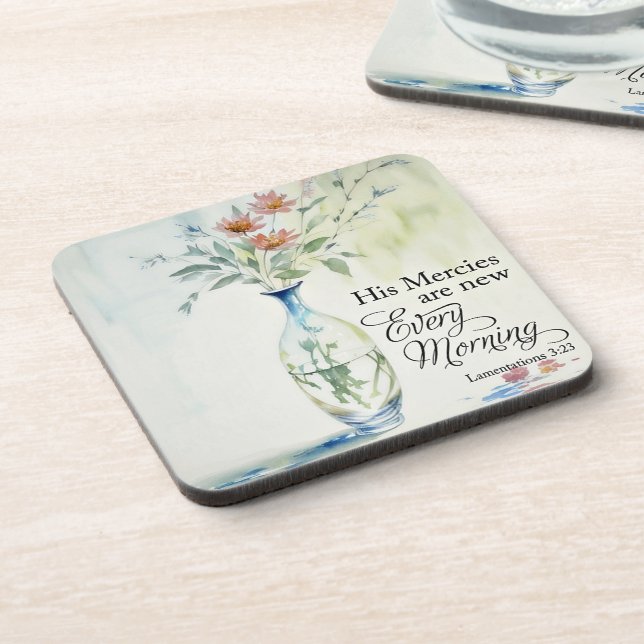 His mercies are new every morning coaster (Left Side)