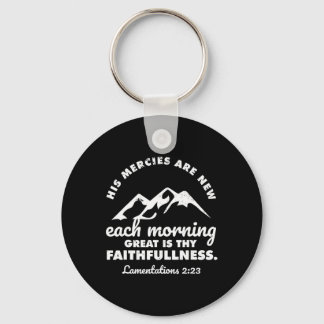 His Mercies Are New Every Morning Lamentations Bib Key Ring