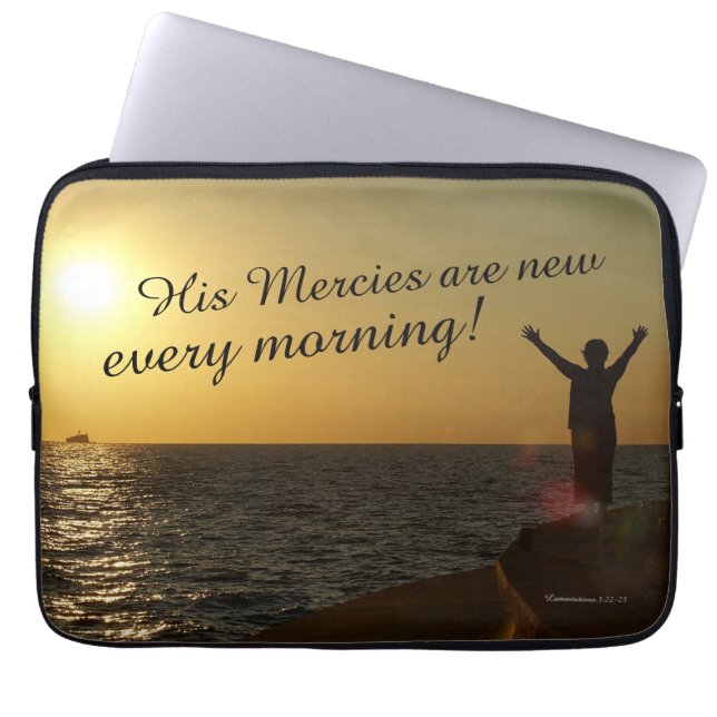 His Mercies Are New Every Morning Laptop Sleeve (Front)