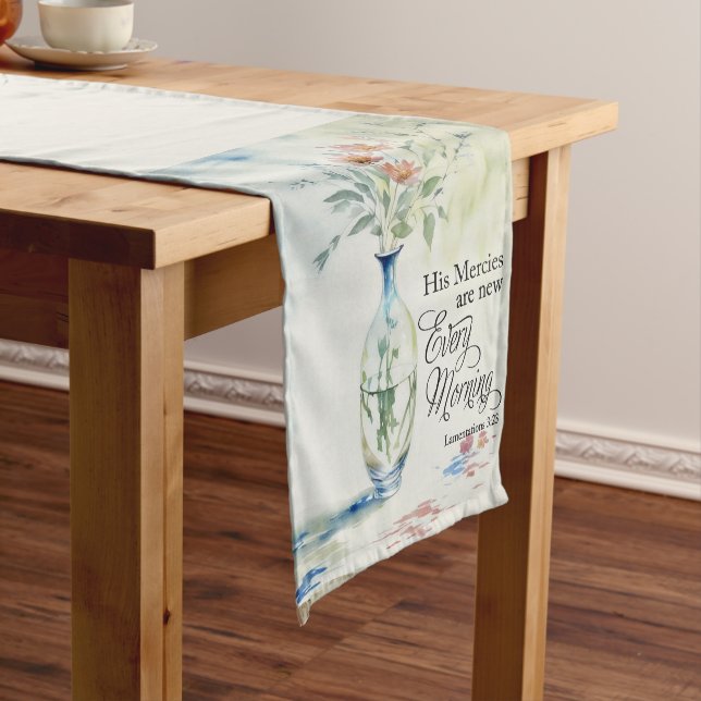 His mercies are new every morning medium table runner (In Situ)