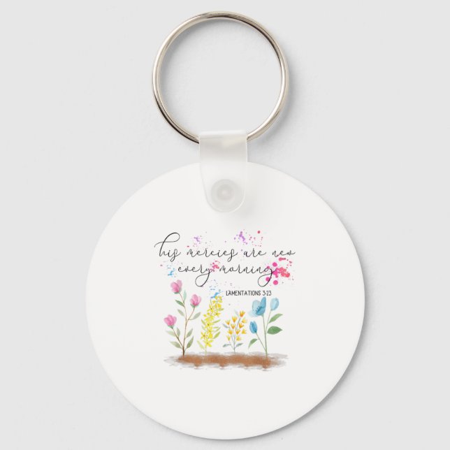 His Mercies Are New Every Morning Religious Christ Key Ring (Front)