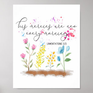 His Mercies Are New Every Morning Religious Christ Poster
