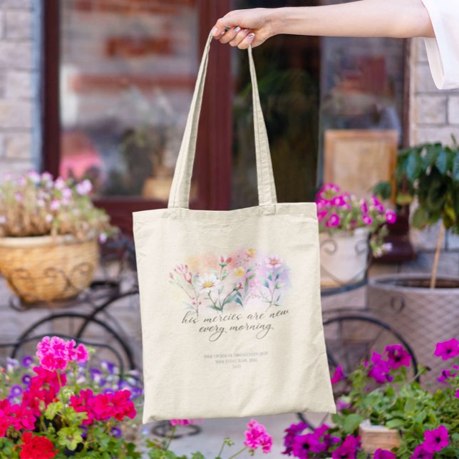 His Mercies Are New Wildflowers Bible Custom Tote Bag (Creator Uploaded)