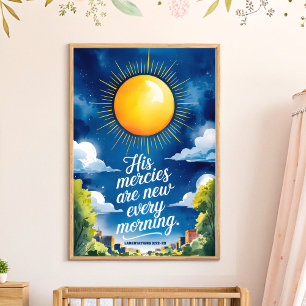 His Mercies Boho Christian Nursery Wall Art Print