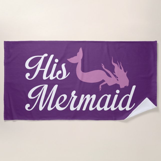 His Mermaid Beach Towel (Front)