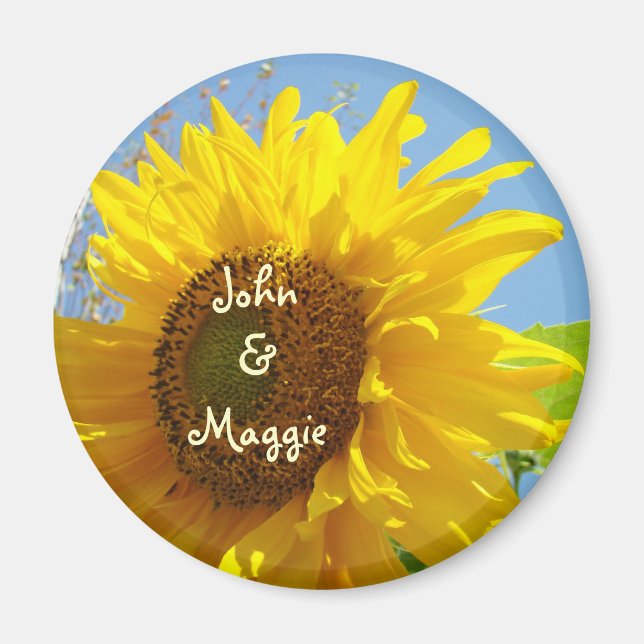 His Name & Her Name magnet Sunflowers (Front)