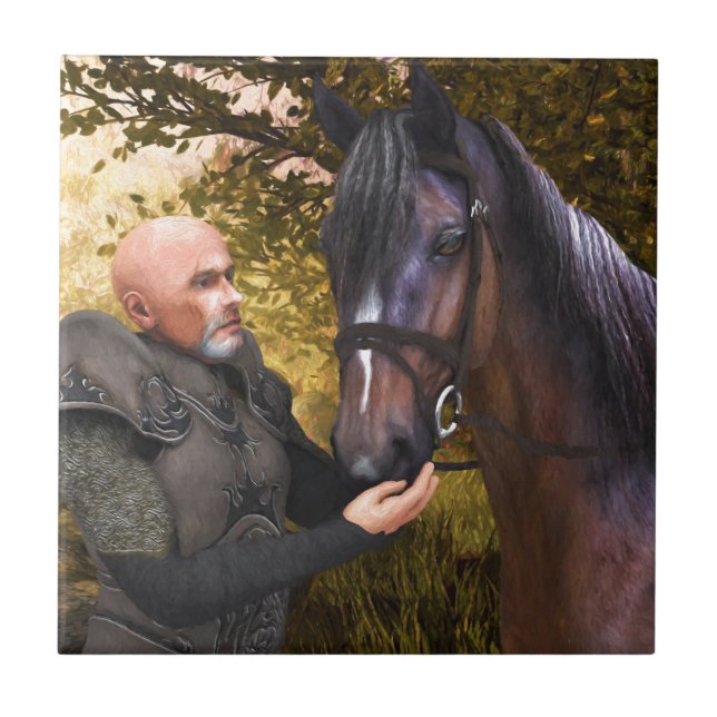 His Noble Steed - A Knight and His Horse Tile (Front)