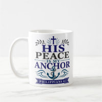 His Peace Is My Anchor Botanical Bible Verse Quote
