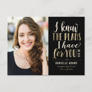 His Plans Graduation Announcement Postcard