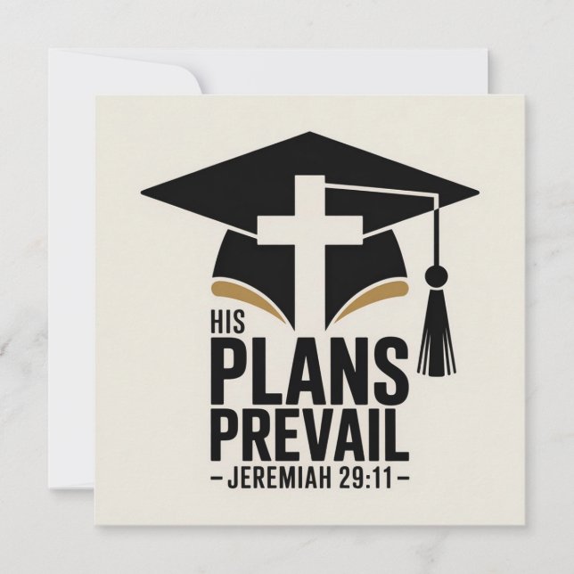 His Plans Prevail Christian Graduation Card (Front)