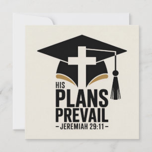 His Plans Prevail Christian Graduation Card
