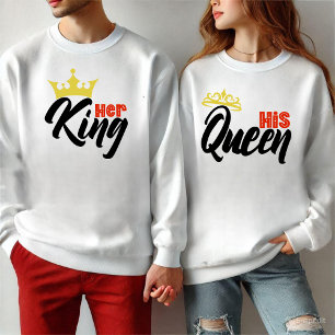 His Queen Anniversary    Anniversary Typography Sweatshirt