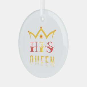 His Queen Glass Tree Decoration