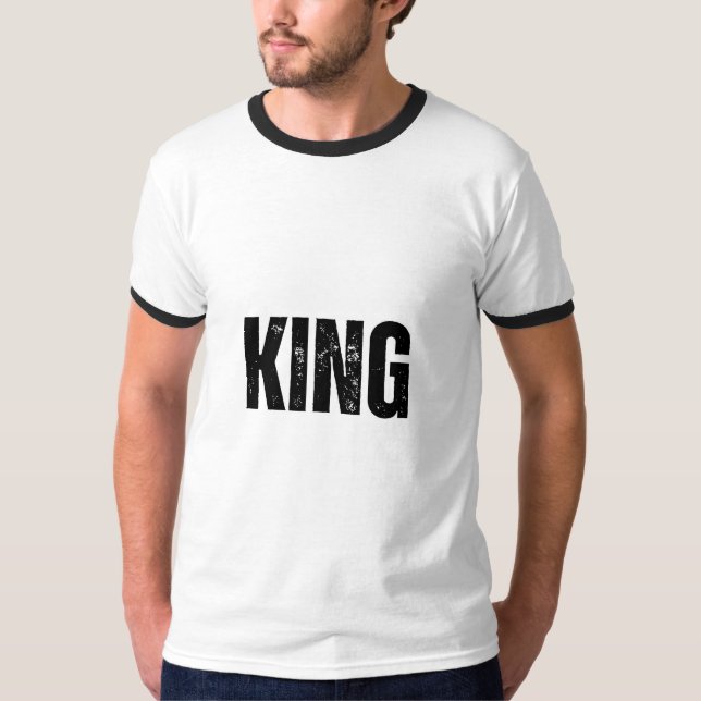 His Queen & Her King Mugs – Romantic Matching Gift T-Shirt (Front)