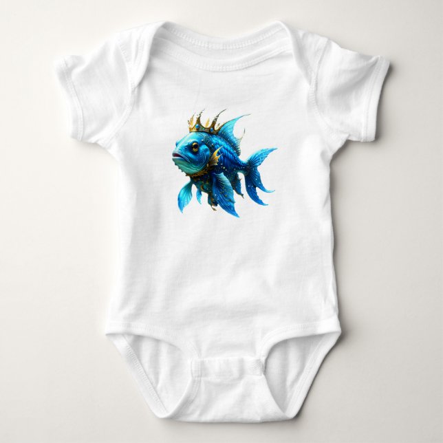 His Royal Fishness  Baby Bodysuit (Front)