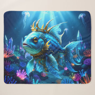 His Royal Fishness Sherpa Blanket