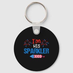 His Sparkler Cute 4th Of July Matching Couple For Key Ring