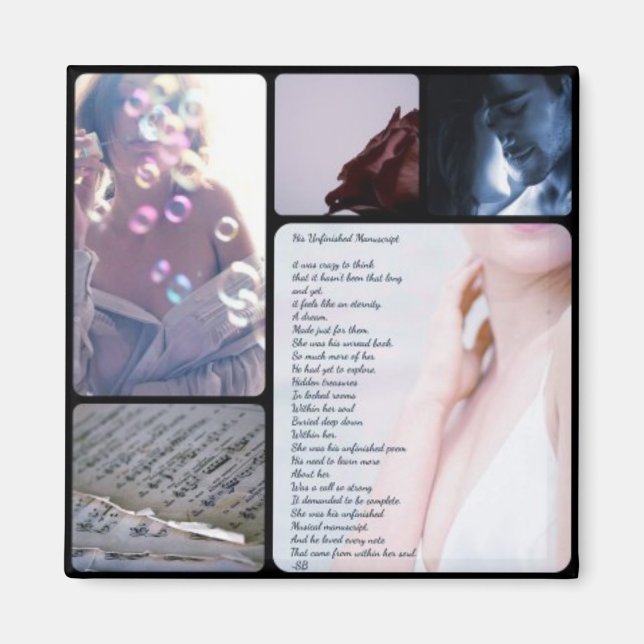 His unfinished manuscript magnet (Front)