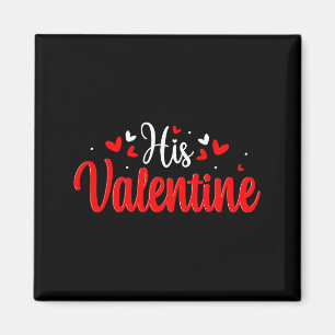 His Valentine Romantic Matching Couples Heart Magnet