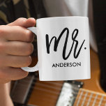 His Very Own Personalised Coffee Mug<br><div class="desc">Give him his very own personalised mug with a large whimsical typography "Mr." and his last name. A matching mug is available for the Mrs. as well.</div>