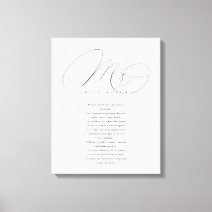 His Vows Elegant Mr. Newlyweds Wedding Vows White Canvas Print