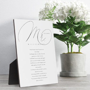 His Vows Elegant Mr. Newlyweds Wedding Vows White Plaque