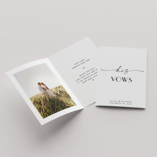 His Vows   Modern Minimalist Photo Wedding Groom Card