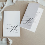 His Vows Modern Minimalist Wedding Vows Card<br><div class="desc">For more wedding invitation wording options,  please see the complete elegant calligraphy wedding collection: https://www.zazzle.com/collections/modern_minimalist-119052317964885904?rf=238296117664346256 This design measures 5 x 7 inches/ 12.7 x 17.8 cm</div>