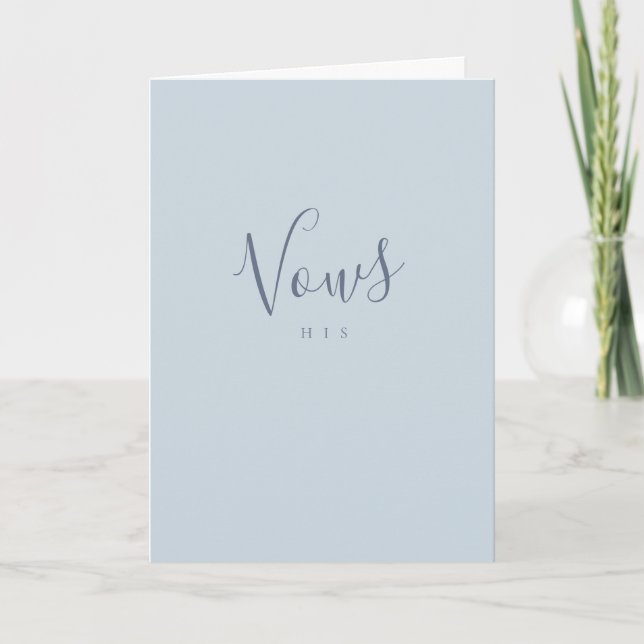 His Vows Wedding Anniversary Folded Card (Front)