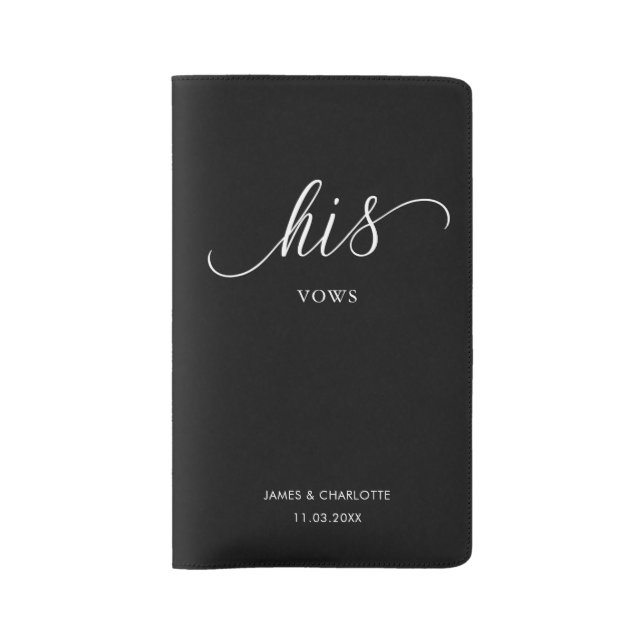 His Wedding Vows Book Minimalist Script Notebook (Front)
