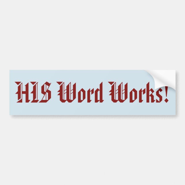 HIS Word Works! Bumper Sticker (Front)