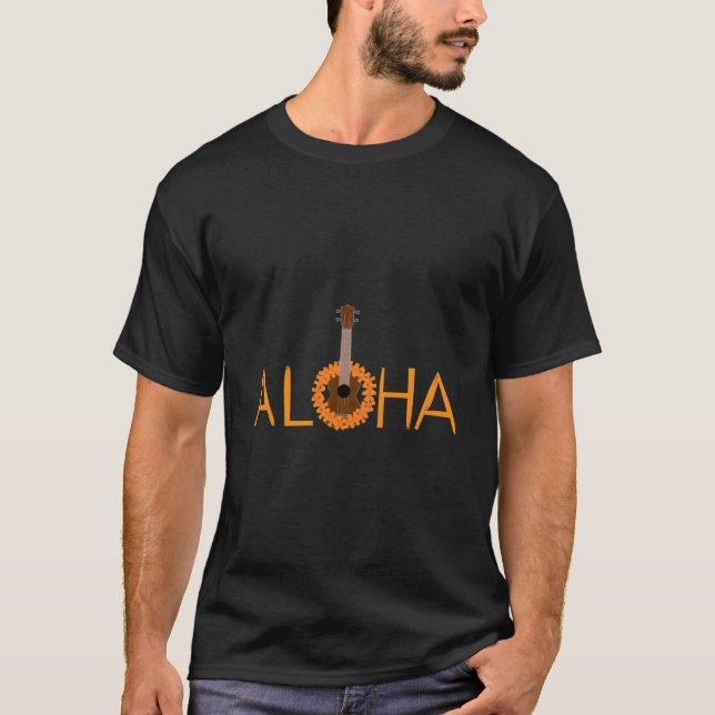 Hisessions Aloha Ukulele Grey Small T-Shirt (Front)
