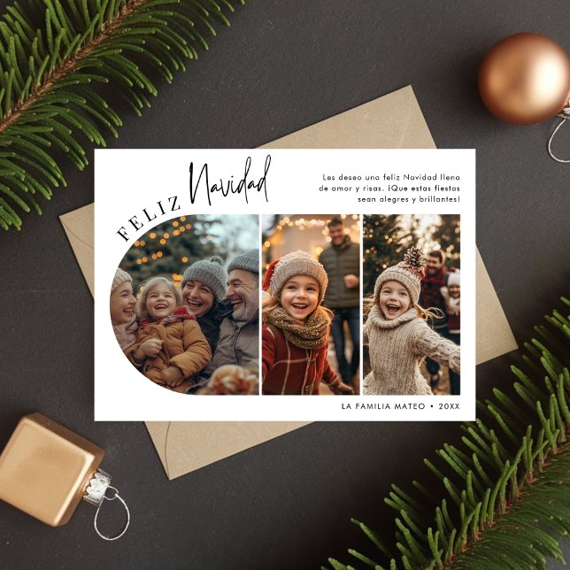 Hispanic Christmas Feliz Navidad Arch Photo Holiday Card (Creator Uploaded)