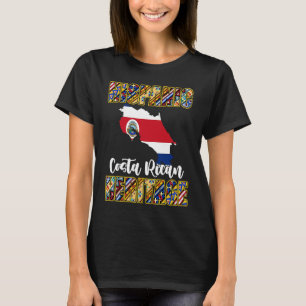 Hispanic Costa Rican Heritage Costa Rican Map Flag T-Shirt