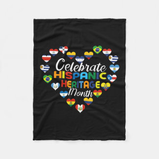 Hispanic Countries Flags Celebrate Hispanic Herita Fleece Blanket