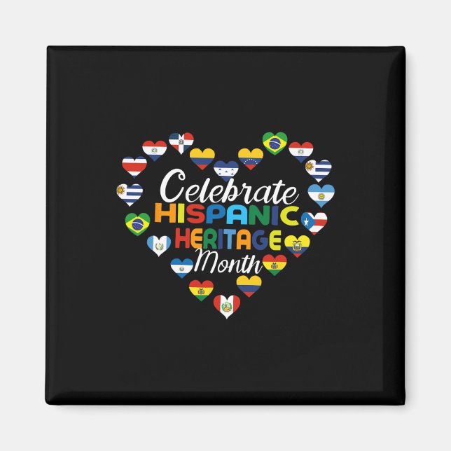 Hispanic Countries Flags Celebrate Hispanic Herita Magnet (Front)