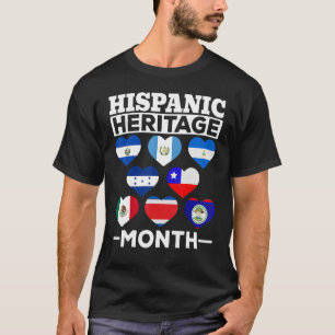 Hispanic Countries Hearts Latino Hispanic Heritage T-Shirt
