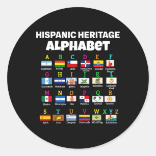 Hispanic Flag Alphabet For Teachers Educational La Classic Round Sticker