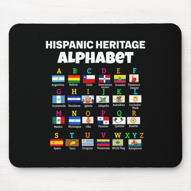 Hispanic Flag Alphabet For Teachers Educational La Mouse Pad (Front)