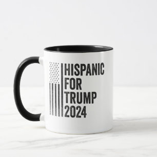 Hispanic For Trump 2024 American Patriotic Flag Mug