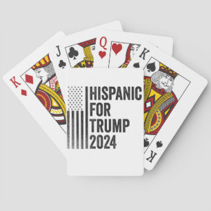 Hispanic For Trump 2024 American Patriotic Flag Playing Cards