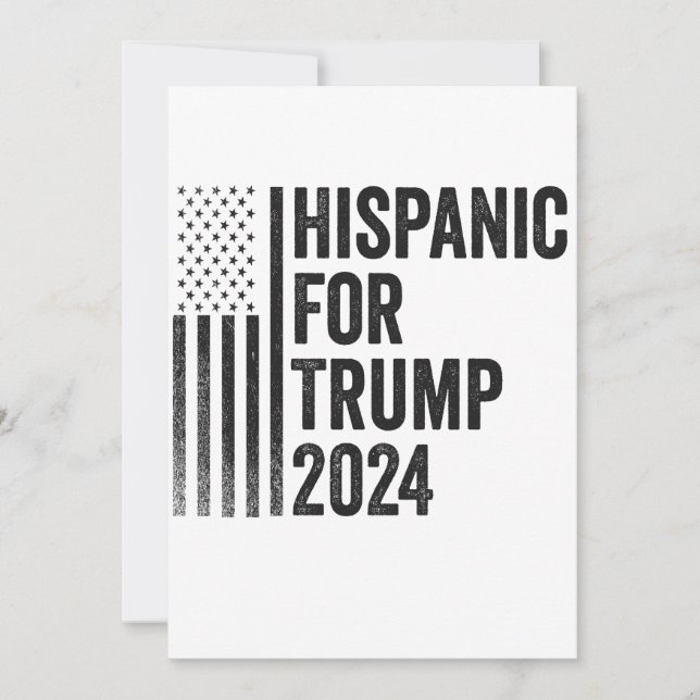 Hispanic For Trump 2024 American Patriotic Flag   Thank You Card (Front)