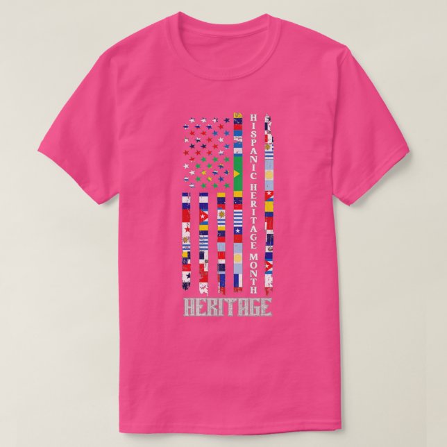 Hispanic Heritage distressed flag T-Shirt (Design Front)