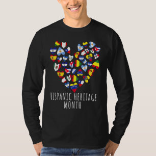 Hispanic Heritage Month All Countries Flags Heart  T-Shirt